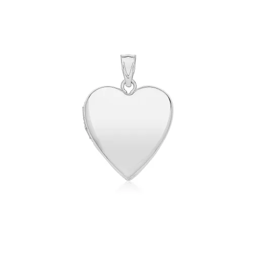 Silver Plain Medium Heart Locket 26x20mm 3.2g